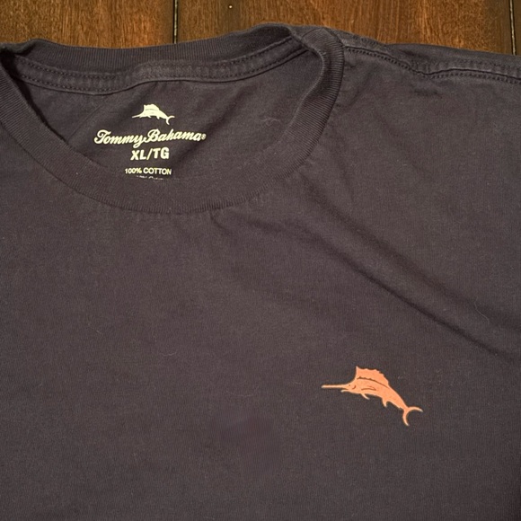 Tommy Bahama Dark Blue Short Sleeve Tee XL - Picture 2 of 6